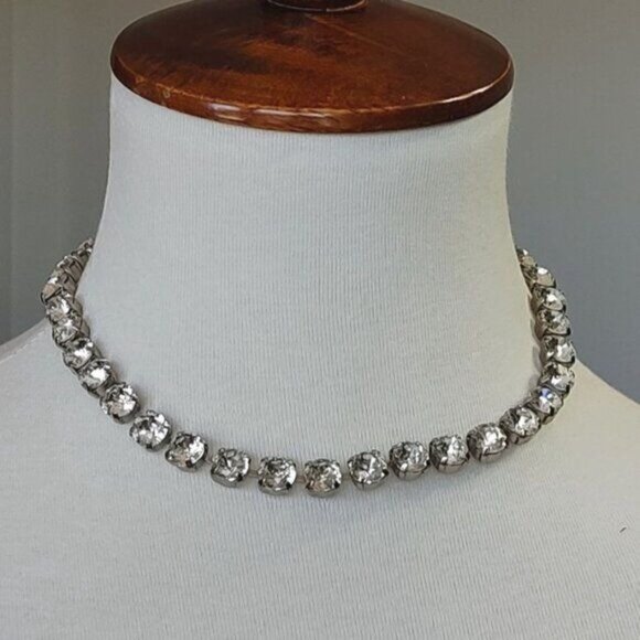 Sorrelli Jewelry - Sorrelli  Mara Crystal Statement Necklace Silver Tone Party Bling Prom Cocktail